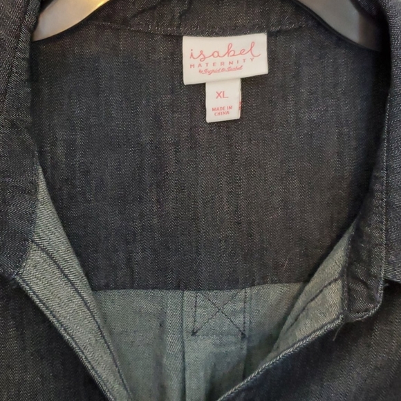 Isabel Maternity Long-Sleeve Jean Dress - Picture 2 of 5